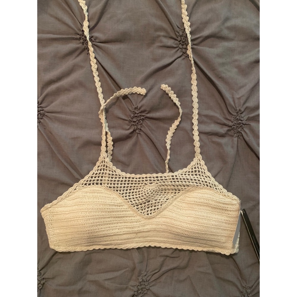 NTW Ninety Nine Crotchet Halter Bikini Top